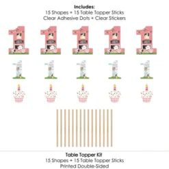 Big Dot Of Happiness 1st Birthday Girl Farm Animals - Pink Barnyard First Birthday Party Centerpiece Sticks - Table Toppers - Set Of 15 -Aurora Party Sales GUEST 0eb1db5e 5cb3 47fa 93ef d37fbae8bf70