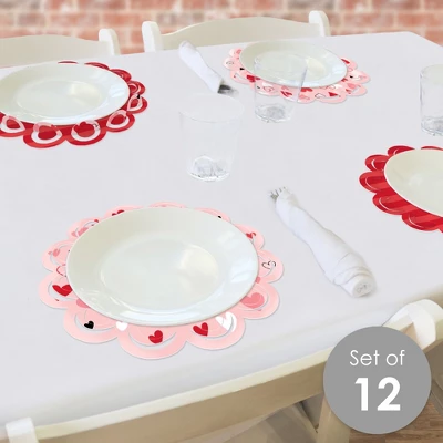 Big Dot Of Happiness Happy Valentine’s Day - Valentine Hearts Party Round Table Decorations - Paper Chargers - Place Setting For 12 1 Big Dot Of Happiness Happy Valentine’s Day - Valentine Hearts Party Round Table Decorations - Paper Chargers - Place Setting For 12