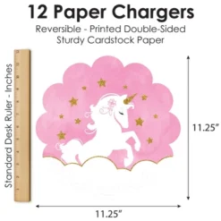 Big Dot Of Happiness Rainbow Unicorn - Magical Unicorn Baby Shower Or Birthday Party Round Table Decorations - Paper Chargers - Place Setting For 12 -Aurora Party Sales GUEST 0f17d2b6 3164 4da9 8200 2dfadae31545