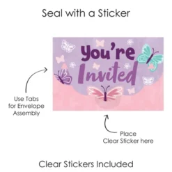 Big Dot Of Happiness Beautiful Butterfly - Fill-In Cards - Floral Baby Shower Or Birthday Party Fold And Send Invitations - Set Of 8 -Aurora Party Sales GUEST 0f2f4b5d cd1e 4db2 99ac 400be619b5ac