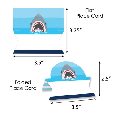 Big Dot Of Happiness Shark Zone - Jawsome Shark Party Or Birthday Party Tent Buffet Card - Table Setting Name Place Cards - Set Of 24 6 Big Dot Of Happiness Shark Zone - Jawsome Shark Party Or Birthday Party Tent Buffet Card - Table Setting Name Place Cards - Set Of 24 - Image 6