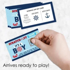 Big Dot Of Happiness Ahoy It's A Boy - Nautical Baby Shower Game Scratch Off Cards - 22 Count