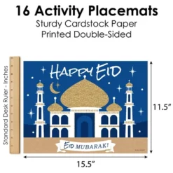 Big Dot Of Happiness Ramadan - Paper Eid Mubarak Party Coloring Sheets - Activity Placemats - Set Of 16 -Aurora Party Sales GUEST 0fd19e42 21cf 4d15 a3ec 6a157fec3256