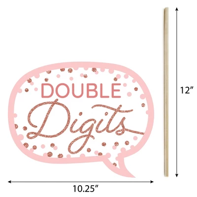 Big Dot Of Happiness 10th Pink Rose Gold Birthday - Happy Birthday Party Photo Booth Props Kit - 20 Count 4 Big Dot Of Happiness 10th Pink Rose Gold Birthday - Happy Birthday Party Photo Booth Props Kit - 20 Count - Image 4