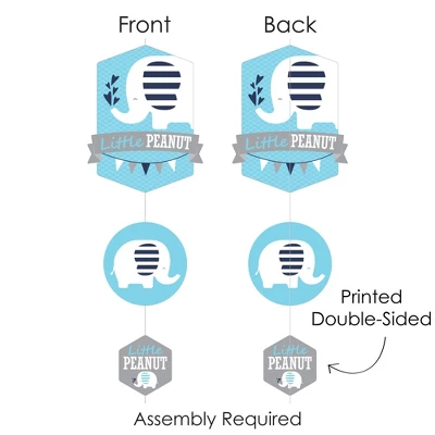 Big Dot Of Happiness Blue Elephant - Boy Baby Shower Or Birthday Party DIY Dangler Backdrop - Hanging Vertical Decorations - 30 Pieces 5 Big Dot Of Happiness Blue Elephant - Boy Baby Shower Or Birthday Party DIY Dangler Backdrop - Hanging Vertical Decorations - 30 Pieces - Image 5