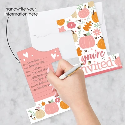 Big Dot Of Happiness 1st Birthday Girl Little Pumpkin - Shaped Fall First Birthday Party Invitation Cards With Envelopes - Set Of 12 1 Big Dot Of Happiness 1st Birthday Girl Little Pumpkin - Shaped Fall First Birthday Party Invitation Cards With Envelopes - Set Of 12