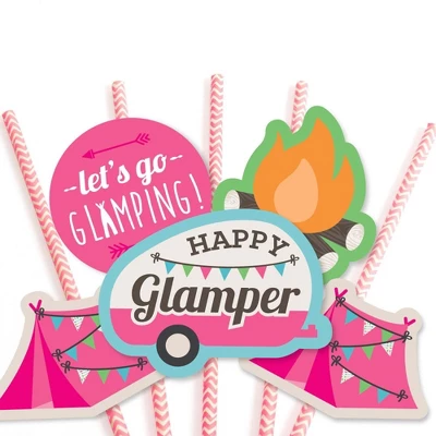 Big Dot Of Happiness Let's Go Glamping - Paper Straw Decor - Camp Glamp Party Or Birthday Party Striped Decorative Straws - Set Of 24 4 Big Dot Of Happiness Let's Go Glamping - Paper Straw Decor - Camp Glamp Party Or Birthday Party Striped Decorative Straws - Set Of 24 - Image 4
