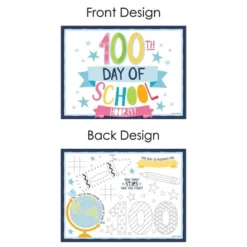 Big Dot Of Happiness Happy 100th Day Of School - Paper 100 Days Party Coloring Sheets - Activity Placemats - Set Of 16 -Aurora Party Sales GUEST 10dd5736 049d 4c6b 970b 98f8405f1d00