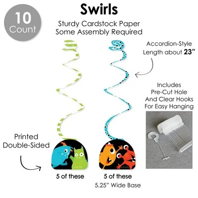 Big Dot Of Happiness Monster Bash - Little Monster Birthday Party Or Baby Shower Supplies Decoration Kit - Decor Galore Party Pack - 51 Pieces 3 Big Dot Of Happiness Monster Bash - Little Monster Birthday Party Or Baby Shower Supplies Decoration Kit - Decor Galore Party Pack - 51 Pieces - Image 3