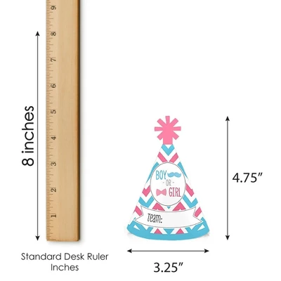 Big Dot Of Happiness Chevron Gender Reveal - Mini Cone Gender Reveal Party Hats - Small Little Party Hats - Set Of 8 4 Big Dot Of Happiness Chevron Gender Reveal - Mini Cone Gender Reveal Party Hats - Small Little Party Hats - Set Of 8 - Image 4