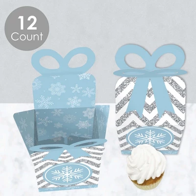 Big Dot Of Happiness Winter Wonderland - Square Favor Gift Boxes - Snowflake Holiday Party And Winter Wedding Bow Boxes - Set Of 12 2 Big Dot Of Happiness Winter Wonderland - Square Favor Gift Boxes - Snowflake Holiday Party And Winter Wedding Bow Boxes - Set Of 12 - Image 2