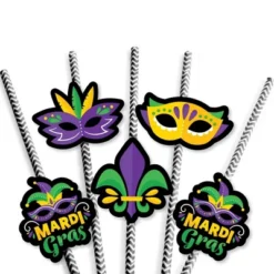 Big Dot Of Happiness Colorful Mardi Gras Mask - Paper Straw Decor - Masquerade Party Striped Decorative Straws - Set Of 24 9 Big Dot Of Happiness Colorful Mardi Gras Mask - Paper Straw Decor - Masquerade Party Striped Decorative Straws - Set Of 24 -Aurora Party Sales GUEST 12047292 1e08 40ef b91e 82dd23eb0fb7