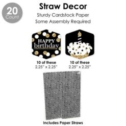 Big Dot Of Happiness Adult Happy Birthday - Gold - Birthday Party Favors And Cupcake Kit - Fabulous Favor Party Pack - 100 Pieces -Aurora Party Sales GUEST 12444b3b 1d60 4957 baf8 1347e56da40b