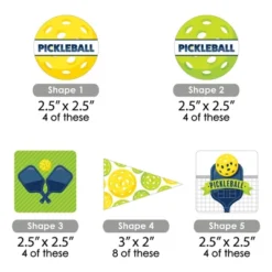 Big Dot Of Happiness Let’s Rally - Pickleball - Paper Straw Decor - Birthday Or Retirement Party Striped Decorative Straws - Set Of 24