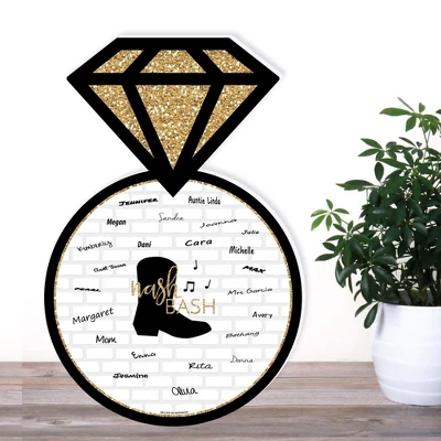 Big Dot Of Happiness Nash Bash - Ring Guest Book Sign - Nashville Bachelorette Party Guestbook Alternative - Signature Mat 2 Big Dot Of Happiness Nash Bash - Ring Guest Book Sign - Nashville Bachelorette Party Guestbook Alternative - Signature Mat - Image 2