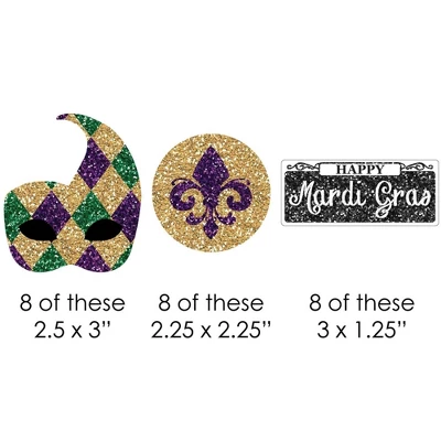 Big Dot Of Happiness Mardi Gras Paper Straw Decor - Masquerade Party Striped Decorative Straws - Set Of 24 1 Big Dot Of Happiness Mardi Gras Paper Straw Decor - Masquerade Party Striped Decorative Straws - Set Of 24