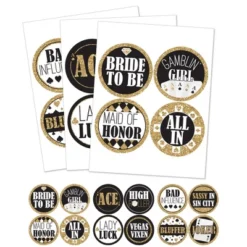 Big Dot Of Happiness Vegas Before Vows - Las Vegas Bridal Shower Or Bachelorette Party Funny Name Tags - Party Badges Sticker Set Of 12