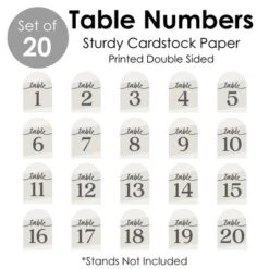 Big Dot Of Happiness Champagne Elegantly Simple - Wedding Receptions, Parties Or Events Double-Sided 5 X 7 Inches Cards - Table Numbers - 1-20 -Aurora Party Sales GUEST 12a94aca f08e 4aa6 89f5 e50aa672c827