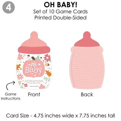 Big Dot Of Happiness Girl Little Pumpkin - 4 Fall Baby Shower Games - 10 Cards Each - Gamerific Bundle 6 Big Dot Of Happiness Girl Little Pumpkin - 4 Fall Baby Shower Games - 10 Cards Each - Gamerific Bundle - Image 6
