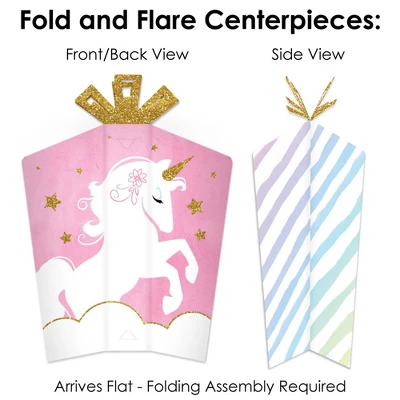 Big Dot Of Happiness Rainbow Unicorn - Magical Unicorn Baby Shower Or Birthday Party Decor And Confetti - Terrific Table Centerpiece Kit - Set Of 30 3 Big Dot Of Happiness Rainbow Unicorn - Magical Unicorn Baby Shower Or Birthday Party Decor And Confetti - Terrific Table Centerpiece Kit - Set Of 30 - Image 3