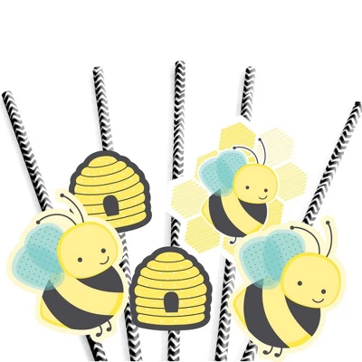 Big Dot Of Happiness Honey Bee Paper Straw Decor - Baby Shower Or Birthday Party Striped Decorative Straws - Set Of 24 4 Big Dot Of Happiness Honey Bee Paper Straw Decor - Baby Shower Or Birthday Party Striped Decorative Straws - Set Of 24 - Image 4