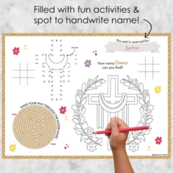 Big Dot Of Happiness Religious Easter - Paper Christian Holiday Party Coloring Sheets - Activity Placemats - Set Of 16