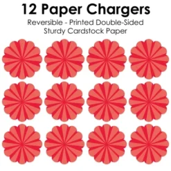 Big Dot Of Happiness Red Stripes - Simple Party Round Table Decorations - Paper Chargers - Place Setting For 12 -Aurora Party Sales GUEST 146018c8 3b50 430a af98 65312f09087a