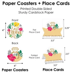 Big Dot Of Happiness Last Luau Tropical Bachelorette Party & Bridal Shower Paper Charger And Table Decorations - Chargerific Kit - Place Setting For 8 -Aurora Party Sales GUEST 14b08b7f 67e8 44ad ad99 b02c9e3f4b2c