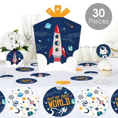 Big Dot Of Happiness Blast Off To Outer Space - Rocket Ship Baby Shower Or Birthday Party Decor And Confetti - Terrific Table Centerpiece Kit 30 Ct 1 Big Dot Of Happiness Blast Off To Outer Space - Rocket Ship Baby Shower Or Birthday Party Decor And Confetti - Terrific Table Centerpiece Kit 30 Ct