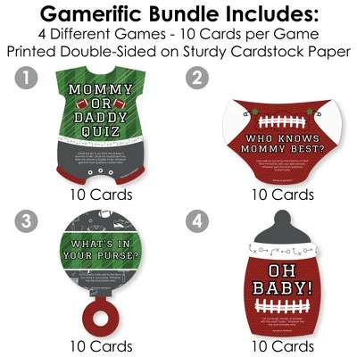 Big Dot Of Happiness End Zone - Football - 4 Baby Shower Games - 10 Cards Each - Gamerific Bundle 2 Big Dot Of Happiness End Zone - Football - 4 Baby Shower Games - 10 Cards Each - Gamerific Bundle - Image 2