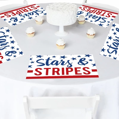 Big Dot Of Happiness Stars & Stripes - Party Table Decorations - Memorial Day, 4th Of July And Labor Day Patriotic Party Placemats - Set Of 16 1 Big Dot Of Happiness Stars & Stripes - Party Table Decorations - Memorial Day, 4th Of July And Labor Day Patriotic Party Placemats - Set Of 16