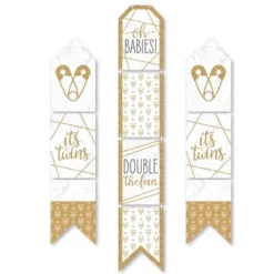 Big Dot Of Happiness It's Twins - Hanging Vertical Paper Door Banners - Gold Twins Baby Shower Wall Decoration Kit - Indoor Door Decor -Aurora Party Sales GUEST 163bf3d3 9e73 4ec6 adb0 df7a21685605