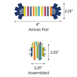 Big Dot Of Happiness Cheerful Happy Birthday - Colorful Birthday Party Paper Napkin Holder - Napkin Rings - Set Of 24 -Aurora Party Sales GUEST 16b47425 6274 4a09 986a 97f92831a2fe