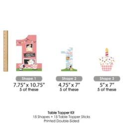 Big Dot Of Happiness 1st Birthday Girl Farm Animals - Pink Barnyard First Birthday Party Centerpiece Sticks - Table Toppers - Set Of 15 -Aurora Party Sales GUEST 16c3fbf7 ce39 4cb4 acd6 020eee23d1a1
