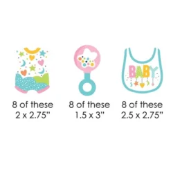 Big Dot Of Happiness Colorful Baby Shower - Paper Straw Decor - Gender Neutral Party Striped Decorative Straws - Set Of 24