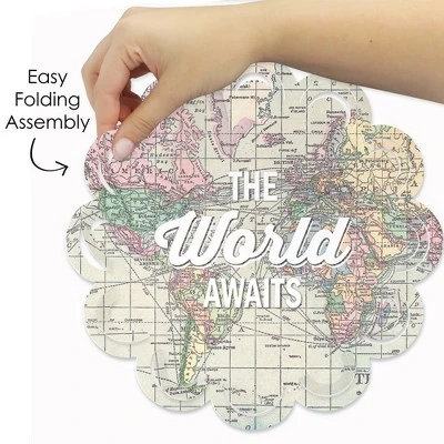 Big Dot Of Happiness World Awaits - Travel Themed Party Round Table Decorations - Paper Chargers - Place Setting For 12 3 Big Dot Of Happiness World Awaits - Travel Themed Party Round Table Decorations - Paper Chargers - Place Setting For 12 - Image 3