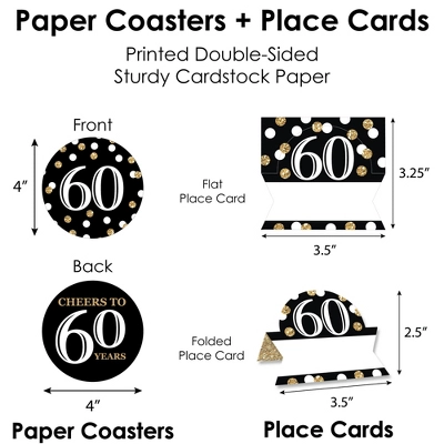 Big Dot Of Happiness Adult 60th Birthday - Gold - Birthday Party Paper Charger & Table Decorations Chargerific Kit For 8 6 Big Dot Of Happiness Adult 60th Birthday - Gold - Birthday Party Paper Charger & Table Decorations Chargerific Kit For 8 - Image 6