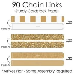 Big Dot Of Happiness We Still Do - 50th Wedding Anniversary - 90 Chain Links & 30 Paper Tassels Decoration Kit - Party Paper Chains Garland - 21 Feet -Aurora Party Sales GUEST 17b6b02d cb80 428b 849b 709665d681cb