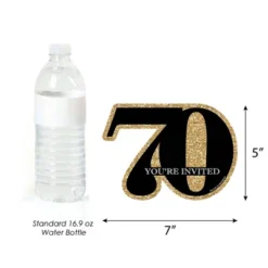 Big Dot Of Happiness Adult 70th Birthday - Gold - Shaped Fill-In Invitations - Birthday Party Invitation Cards With Envelopes - Set Of 12 -Aurora Party Sales GUEST 18250676 13b9 455d 8994 96ed25872eac