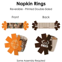 Big Dot Of Happiness Gone Hunting - Deer Hunting Camo Baby Shower Or Birthday Party Paper Napkin Holder - Napkin Rings - Set Of 24 -Aurora Party Sales GUEST 187d8f49 142d 4cae bc69 9f928180985b