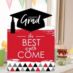 Big Dot Of Happiness Red Grad - Best Is Yet To Come - Red Grad Congratulations Giant Greeting Card - Big Shaped Jumborific Card