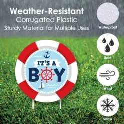 Big Dot Of Happiness Ahoy It's A Boy - Anchor, Lighthouse, Sailboat, Buoy Lawn Decorations - Outdoor Nautical Baby Shower Yard Decorations - 10 Piece -Aurora Party Sales GUEST 18c4b02a 0783 470b b53d af3f2127ae11