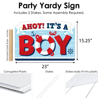 Big Dot Of Happiness Ahoy It's A Boy - Nautical Baby Shower Yard Sign Lawn Decorations - Ahoy It's A Boy Party Yardy Sign 4 Big Dot Of Happiness Ahoy It's A Boy - Nautical Baby Shower Yard Sign Lawn Decorations - Ahoy It's A Boy Party Yardy Sign - Image 4