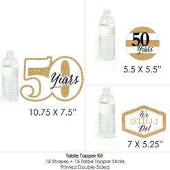 Big Dot Of Happiness We Still Do - 50th Wedding Anniversary - Anniversary Party Centerpiece Sticks - Table Toppers - Set Of 15 -Aurora Party Sales GUEST 1925052b 88e3 4d54 8c89 c969fc0ebe1e