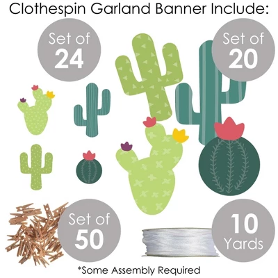 Big Dot Of Happiness Prickly Cactus Party - Fiesta Party DIY Decorations - Clothespin Garland Banner - 44 Pieces 3 Big Dot Of Happiness Prickly Cactus Party - Fiesta Party DIY Decorations - Clothespin Garland Banner - 44 Pieces - Image 3