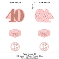 Big Dot Of Happiness 40th Pink Rose Gold Birthday - Happy Birthday Party Centerpiece Sticks - Table Toppers - Set Of 15 9 Big Dot Of Happiness 40th Pink Rose Gold Birthday - Happy Birthday Party Centerpiece Sticks - Table Toppers - Set Of 15 -Aurora Party Sales GUEST 197482d5 b2bb 4781 9214 94199f2048b1