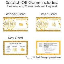 Big Dot Of Happiness Golden Birthday - Happy Birthday Party Game Scratch Off Cards - 22 Count -Aurora Party Sales GUEST 19886f7d be14 4118 8a0a 2f716d96faed