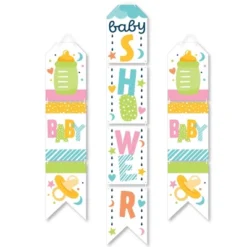 Big Dot Of Happiness Colorful Baby Shower - Hanging Vertical Paper Door Banners - Gender Neutral Party Wall Decoration Kit - Indoor Door Decor -Aurora Party Sales GUEST 1ad400af fe0f 41f1 b30e a15d2621b430
