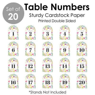 Big Dot Of Happiness Wildflowers Bride - Boho Floral Bridal Shower And Wedding Party Double-Sided 5 X 7 Inches Cards - Table Numbers - 1-20 5 Big Dot Of Happiness Wildflowers Bride - Boho Floral Bridal Shower And Wedding Party Double-Sided 5 X 7 Inches Cards - Table Numbers - 1-20 - Image 5