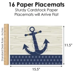 Big Dot Of Happiness Ahoy - Nautical - Party Table Decorations - Baby Shower Or Birthday Party Placemats - Set Of 16 -Aurora Party Sales GUEST 1b05373a 2107 4546 b290 f1ee9a9f0621